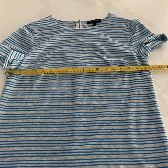 Banana Republic Factory Gray/Blue Striped SS Top -FREE w/Bundle Purchase - Picture 5 of 6